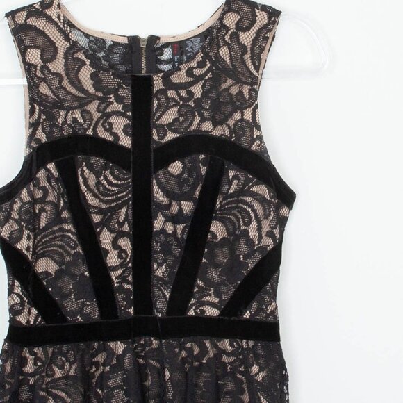 Fire Los Angeles Womens Sleeveless Lace Velvet Mini Dress Size S Goth‎ Witchy - Picture 2 of 9